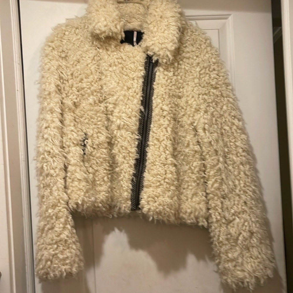 RARE Beautiful Free People Faux Fur Jacket